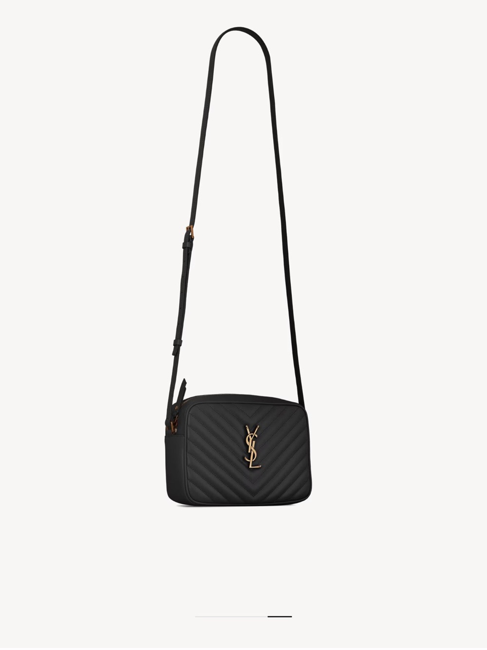 Saint Laurent Black Quilted Camera Crossbody with Silver YSL Hardware